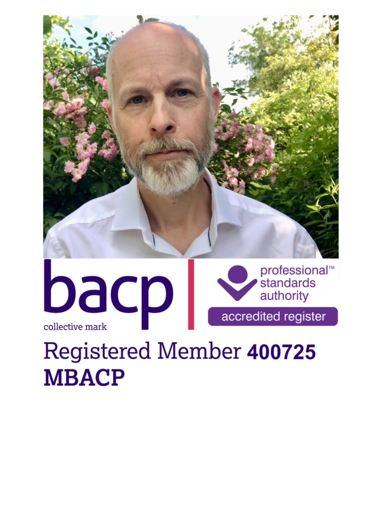 Photo of me with BACP registered member MBACP 400725 logo§
